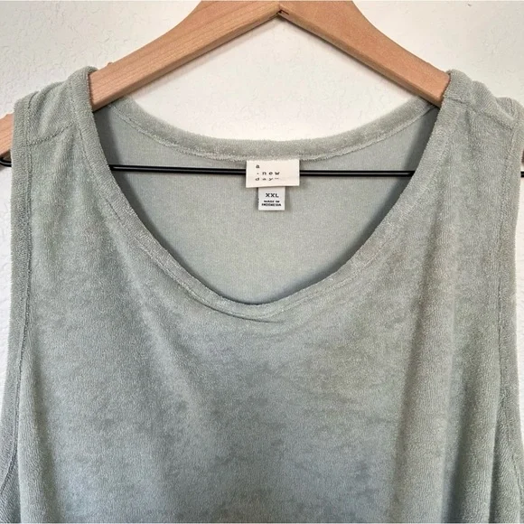 A New Day Sage Green Tank Top - Picture 3 of 6